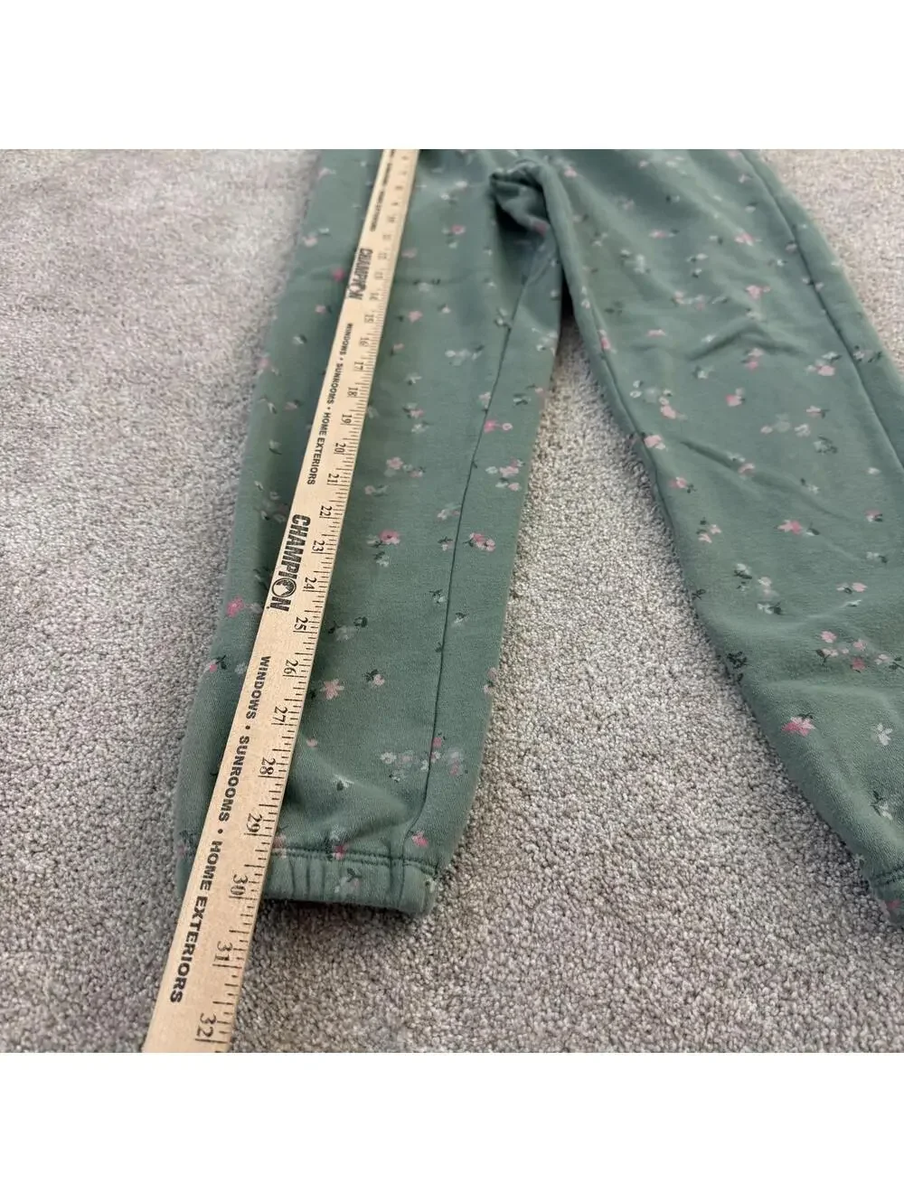 GAP Kids Girls Size L (10) Sweatpants Green Floral With Drawstring